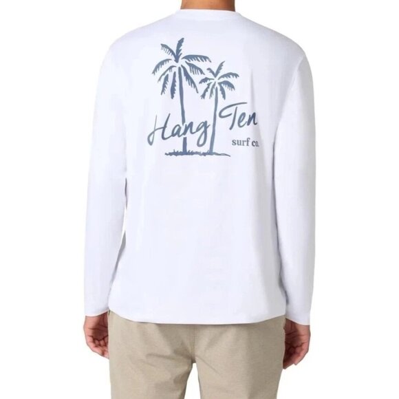 NEW Hang Ten Men's XL White Long Sleeve Shirt UPF 50+ Quick Dry - Picture 1 of 9